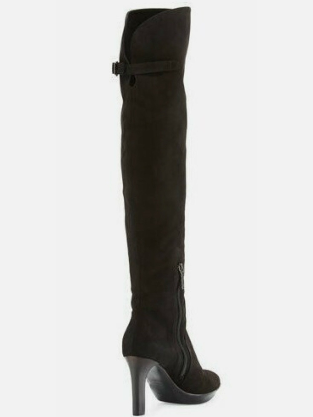 Aquatalia Black Over-The-Knee Suede Heel Boots - Picture 3 of 8